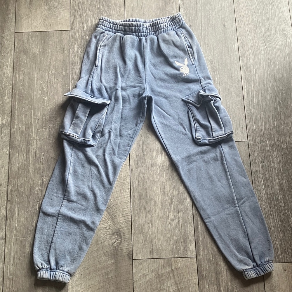 PLAYBOY Baby Blue Cargo Jogging Pants